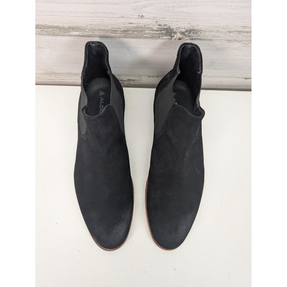 Aldo Chelsea Boots Mens Size 12 Black‎ Suede Slip On Ankle Dress Casual main image 2